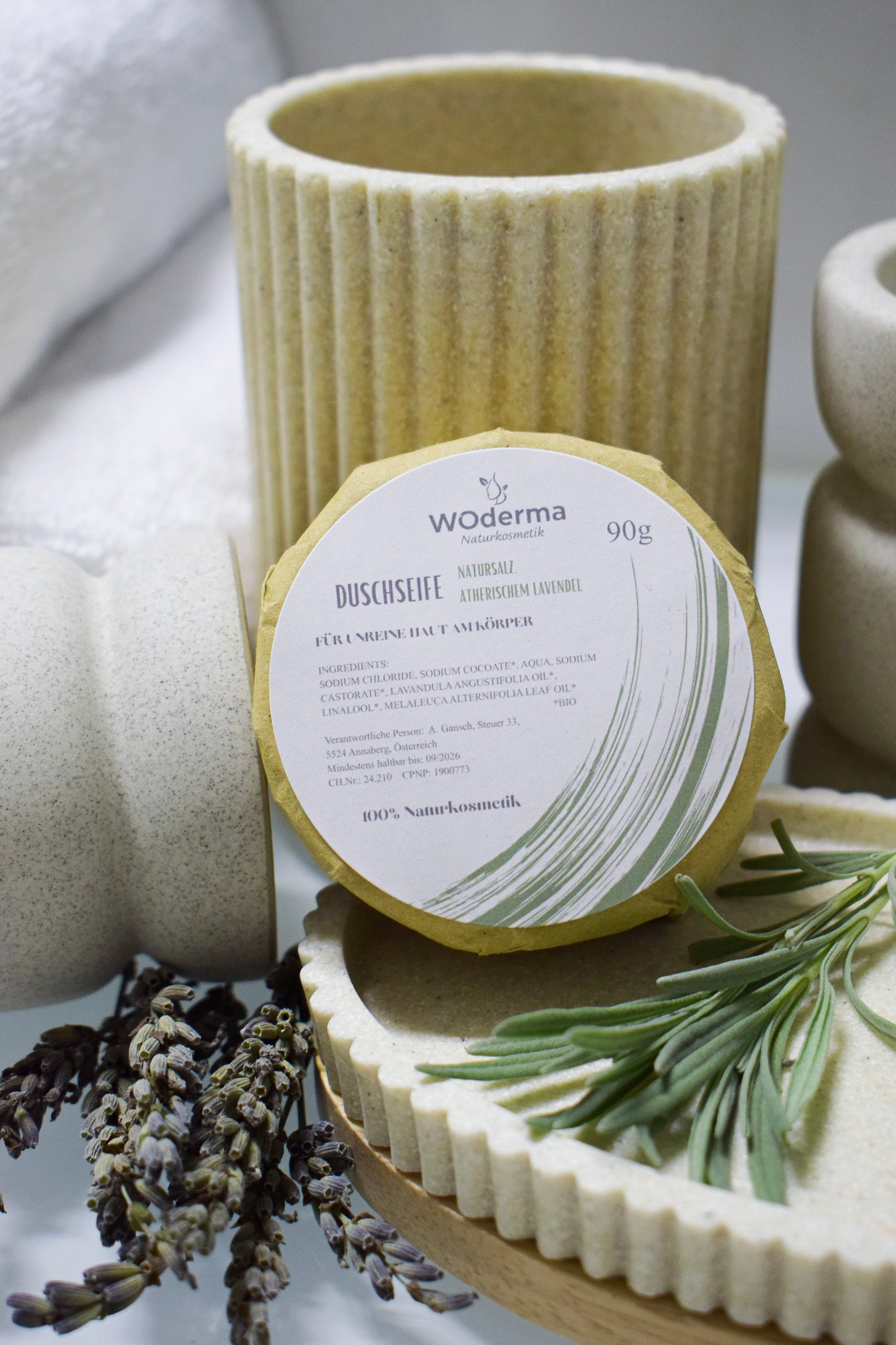 Duschseife mit BIO Lavendelöl und Natursalz