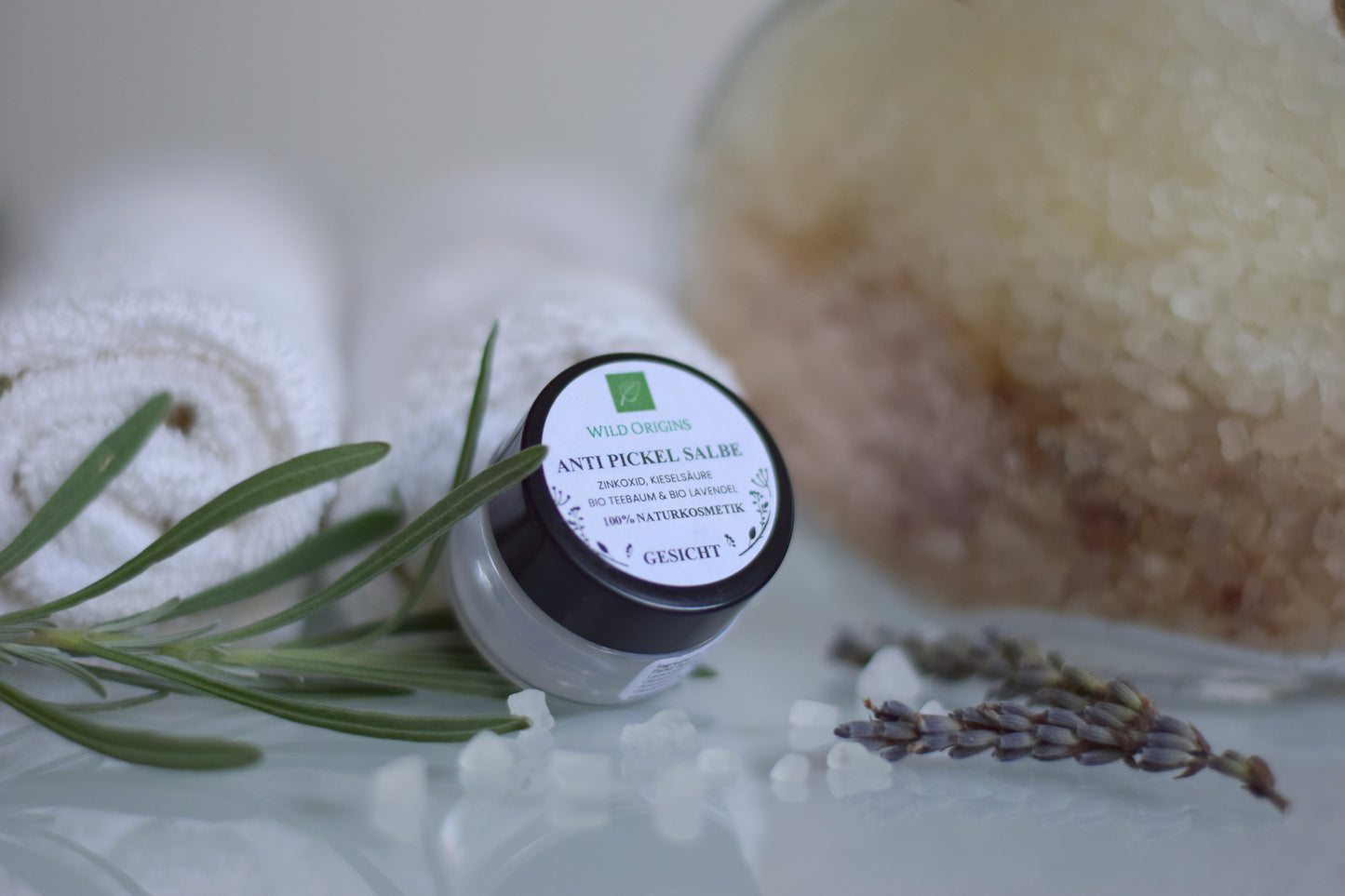 Anti-Pickel-Salbe mit BIO Sheabutter und BIO Lavendelöl