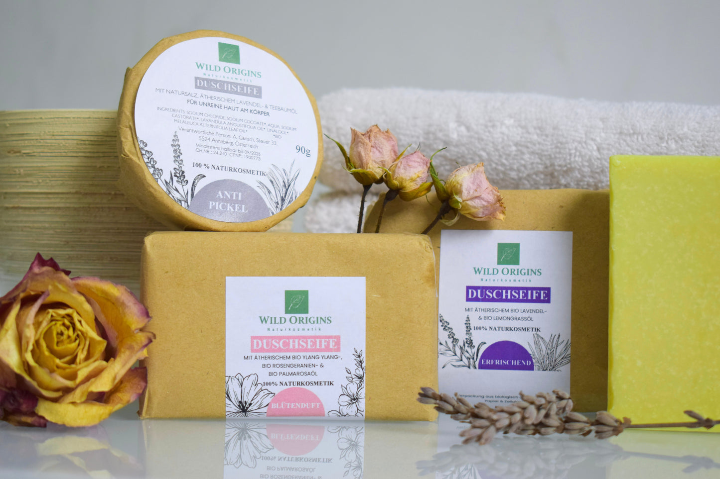Duschseife mit BIO Lavendelöl und Natursalz
