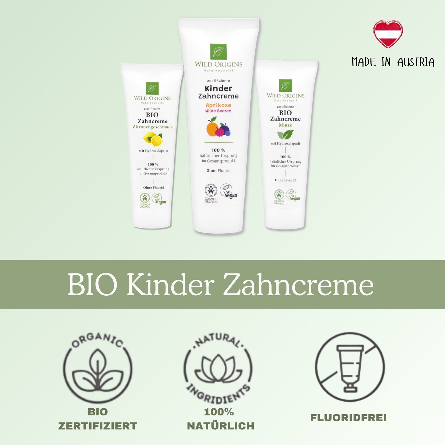 Bio Kinder-Zahncreme ohne Fluorid - Wild Origins